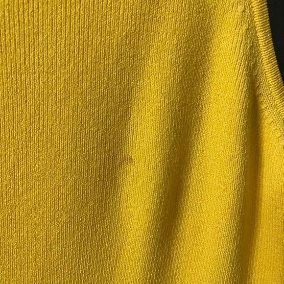 Joseph A Ribbed Sweater Shirt Slim Fit Womens Large Yellow Buckel Drop Shoulder - Picture 7 of 7